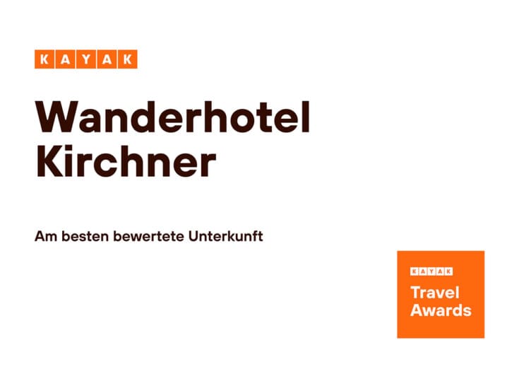 Kayak Travel Awards - Wanderhotel Kirchner Kayak Travel Awards - Wanderhotel Kirchner